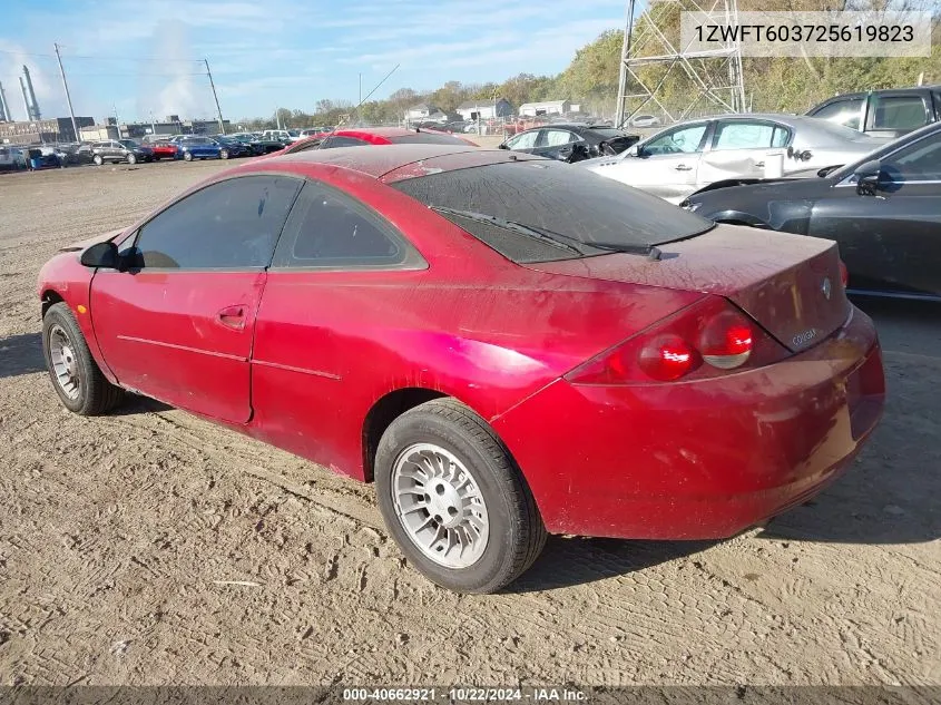 2002 Mercury Cougar I4 VIN: 1ZWFT603725619823 Lot: 40662921