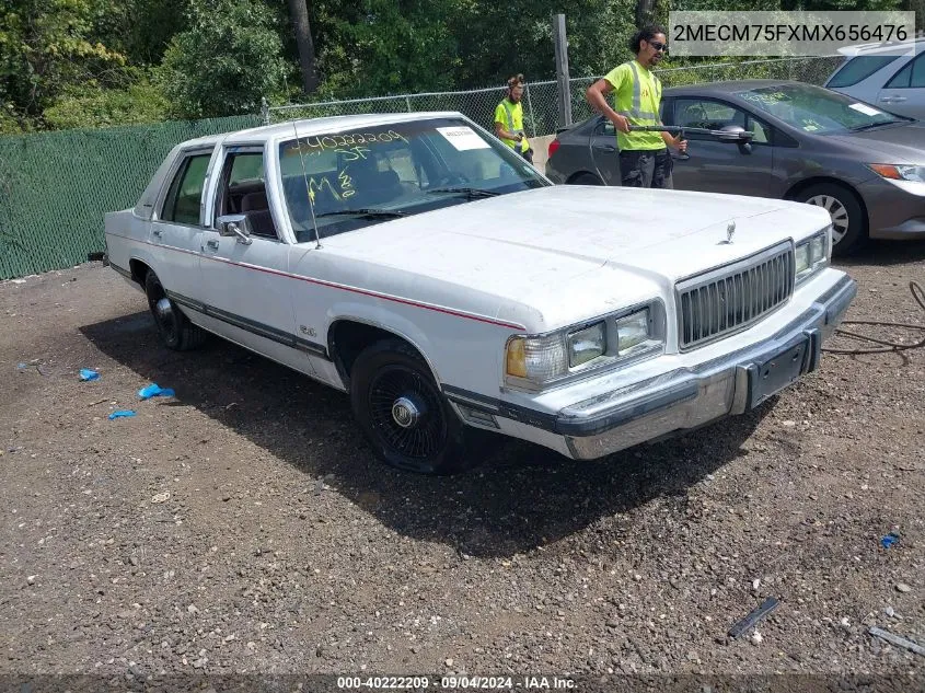 1991 Mercury Grand Marquis Ls VIN: 2MECM75FXMX656476 Lot: 40222209