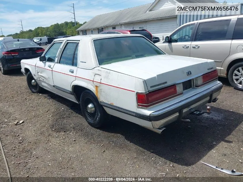 1991 Mercury Grand Marquis Ls VIN: 2MECM75FXMX656476 Lot: 40222209