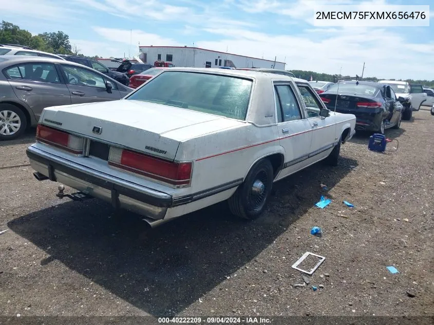 1991 Mercury Grand Marquis Ls VIN: 2MECM75FXMX656476 Lot: 40222209