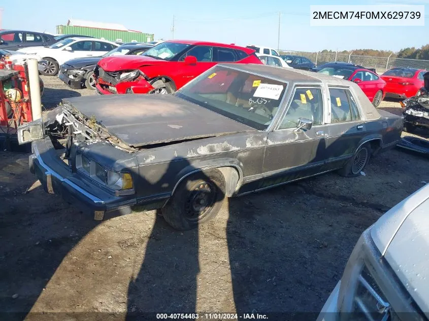 1991 Mercury Grand Marquis Gs VIN: 2MECM74F0MX629739 Lot: 40754483