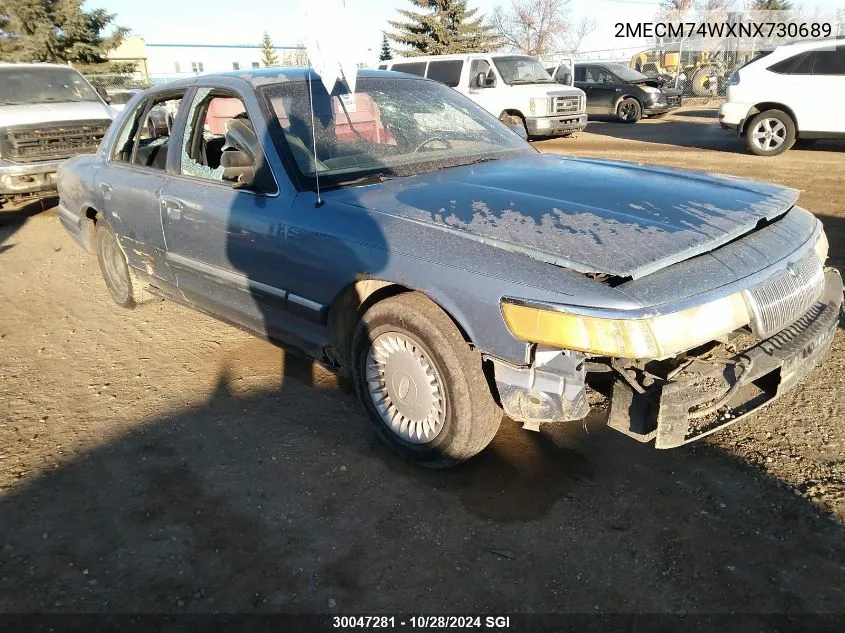 1992 Mercury Grand Marquis Gs VIN: 2MECM74WXNX730689 Lot: 30047281