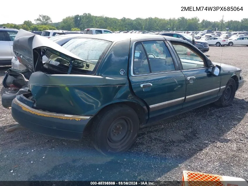 1993 Mercury Grand Marquis Gs VIN: 2MELM74W3PX685064 Lot: 40795589