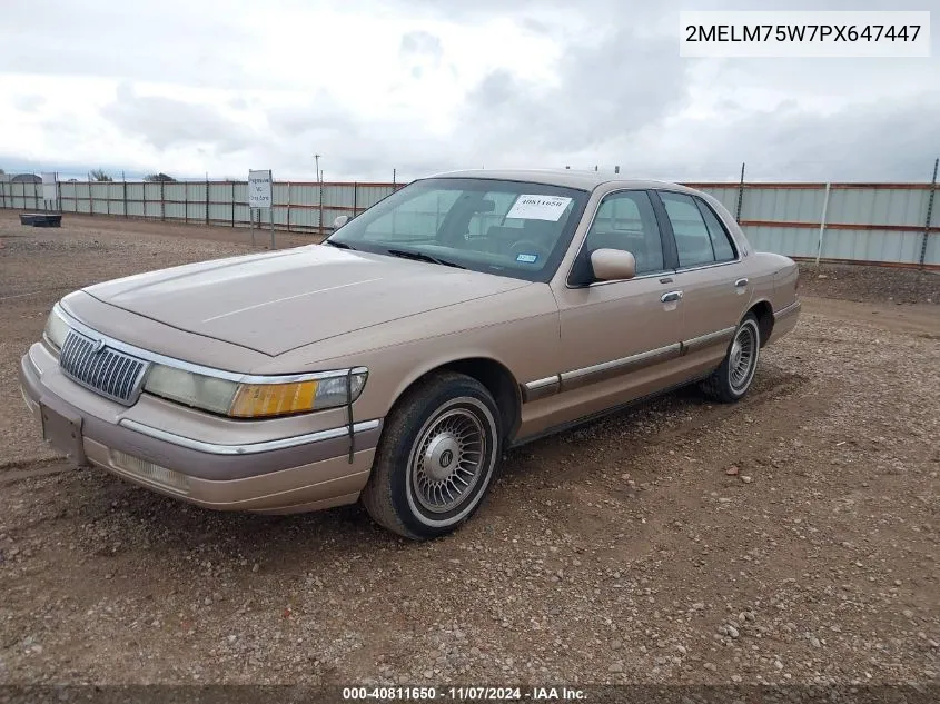 1993 Mercury Grand Marquis Ls VIN: 2MELM75W7PX647447 Lot: 40811650