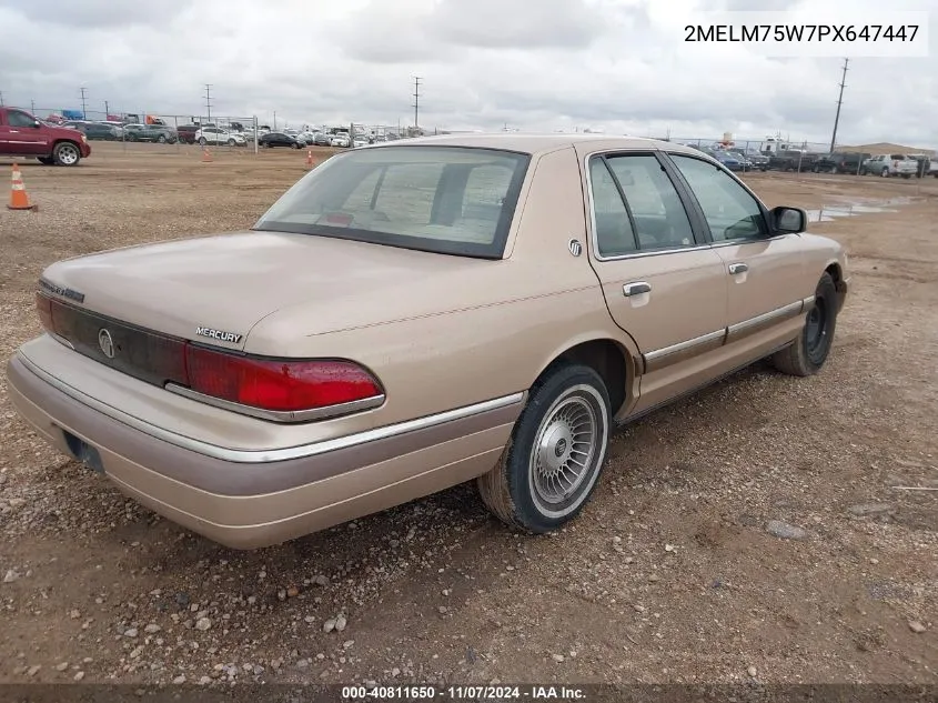 1993 Mercury Grand Marquis Ls VIN: 2MELM75W7PX647447 Lot: 40811650