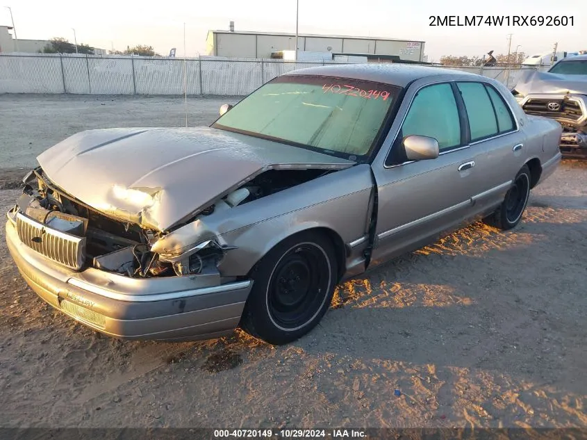 1994 Mercury Grand Marquis Gs VIN: 2MELM74W1RX692601 Lot: 40720149