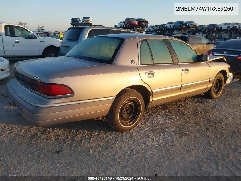 1994 Mercury Grand Marquis Gs VIN: 2MELM74W1RX692601 Lot: 40720149