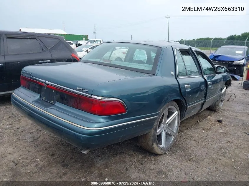 1995 Mercury Grand Marquis Gs VIN: 2MELM74W2SX663310 Lot: 39960070