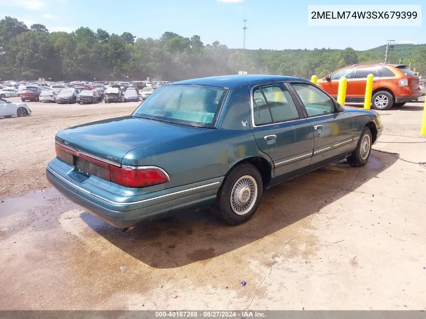 1995 Mercury Grand Marquis Gs VIN: 2MELM74W3SX679399 Lot: 40187288