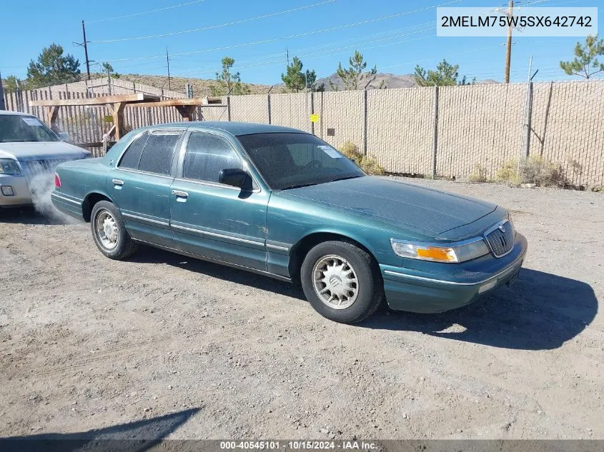 1995 Mercury Grand Marquis Ls VIN: 2MELM75W5SX642742 Lot: 40545101