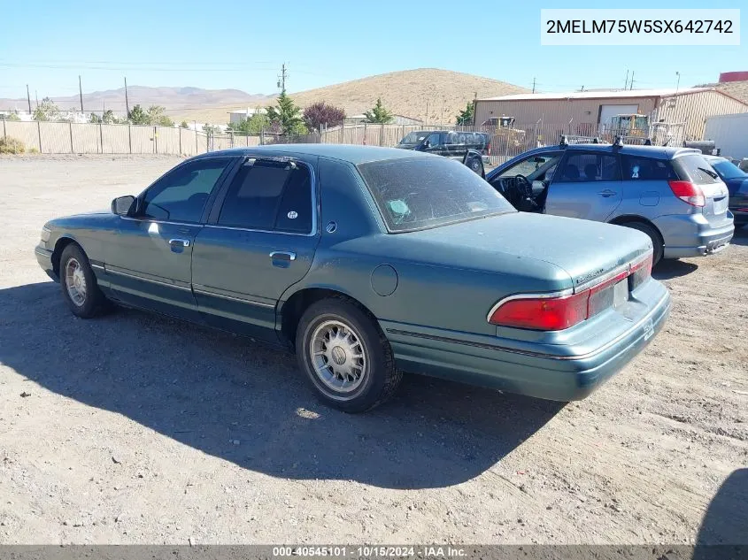 1995 Mercury Grand Marquis Ls VIN: 2MELM75W5SX642742 Lot: 40545101