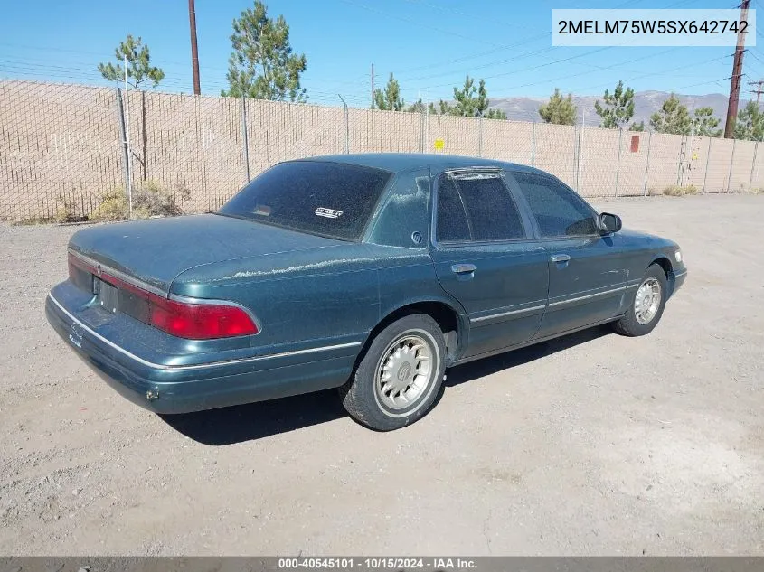 1995 Mercury Grand Marquis Ls VIN: 2MELM75W5SX642742 Lot: 40545101