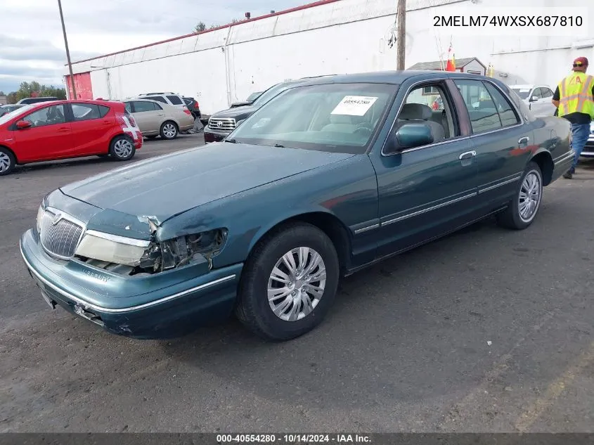 1995 Mercury Grand Marquis Gs VIN: 2MELM74WXSX687810 Lot: 40554280