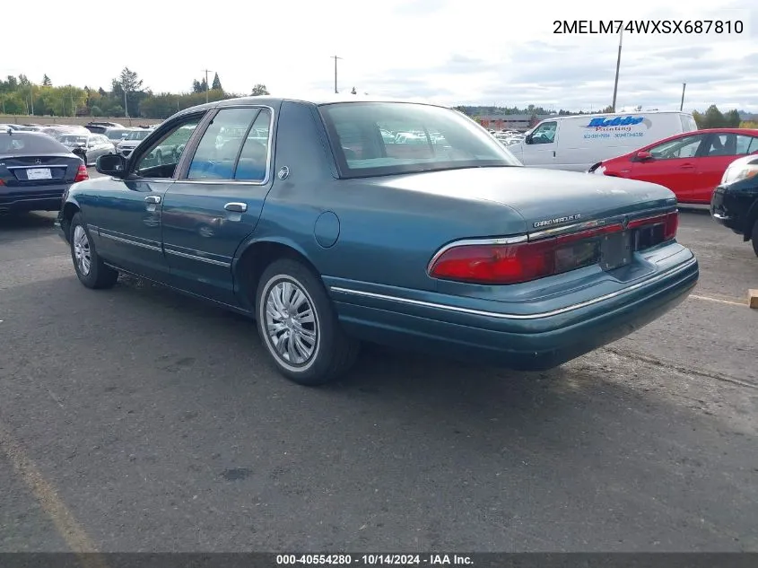 1995 Mercury Grand Marquis Gs VIN: 2MELM74WXSX687810 Lot: 40554280