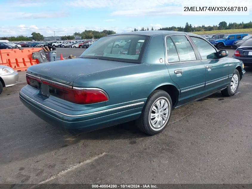 1995 Mercury Grand Marquis Gs VIN: 2MELM74WXSX687810 Lot: 40554280