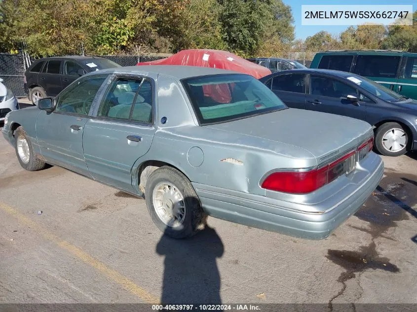 1995 Mercury Grand Marquis Ls VIN: 2MELM75W5SX662747 Lot: 40639797