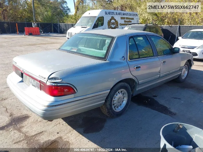 1995 Mercury Grand Marquis Ls VIN: 2MELM75W5SX662747 Lot: 40639797