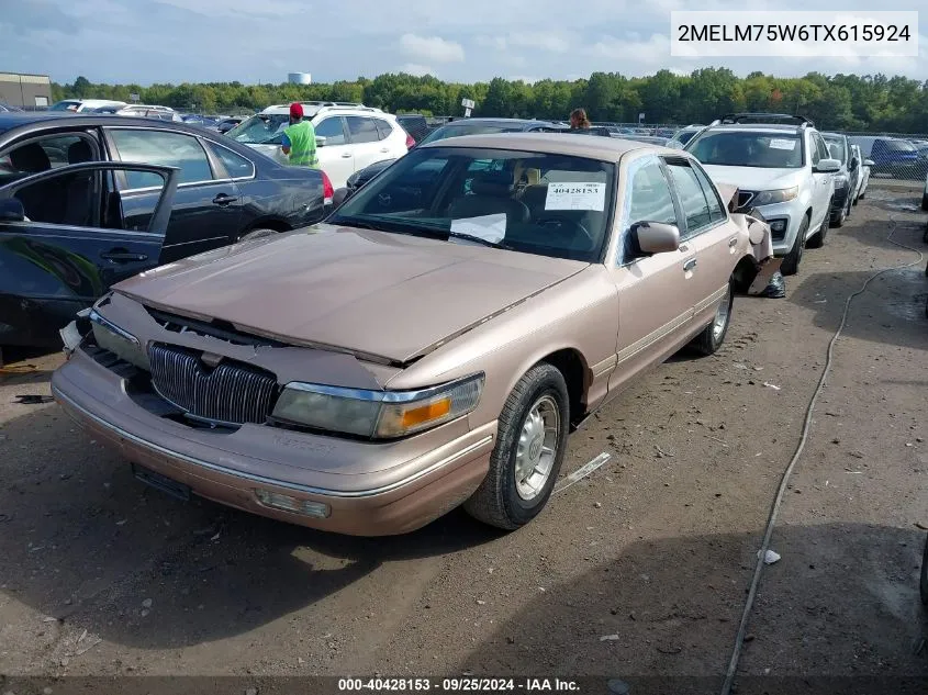 1996 Mercury Grand Marquis Ls/Bayshore VIN: 2MELM75W6TX615924 Lot: 40428153