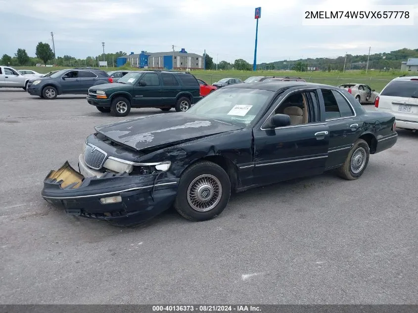 1997 Mercury Grand Marquis Gs VIN: 2MELM74W5VX657778 Lot: 40136373