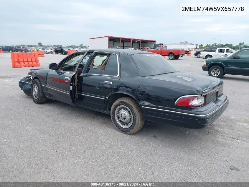 1997 Mercury Grand Marquis Gs VIN: 2MELM74W5VX657778 Lot: 40136373