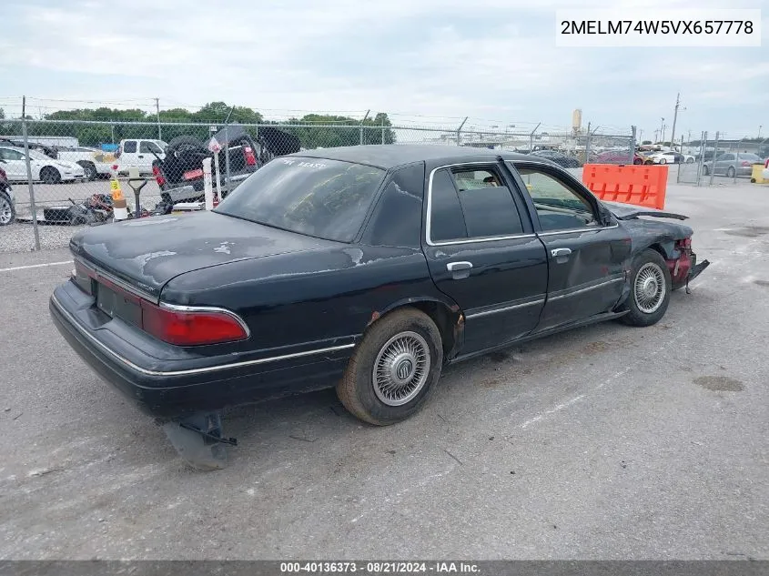 1997 Mercury Grand Marquis Gs VIN: 2MELM74W5VX657778 Lot: 40136373