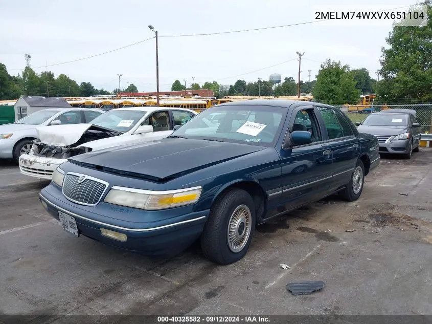 1997 Mercury Grand Marquis Gs VIN: 2MELM74WXVX651104 Lot: 40325582