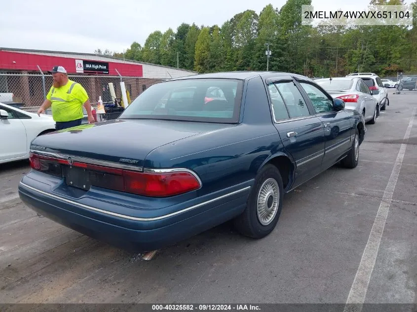 1997 Mercury Grand Marquis Gs VIN: 2MELM74WXVX651104 Lot: 40325582