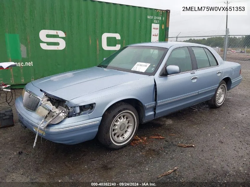 1997 Mercury Grand Marquis Ls VIN: 2MELM75W0VX651353 Lot: 40382240