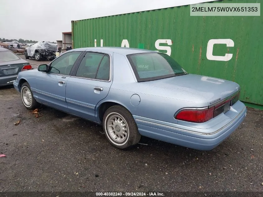 1997 Mercury Grand Marquis Ls VIN: 2MELM75W0VX651353 Lot: 40382240