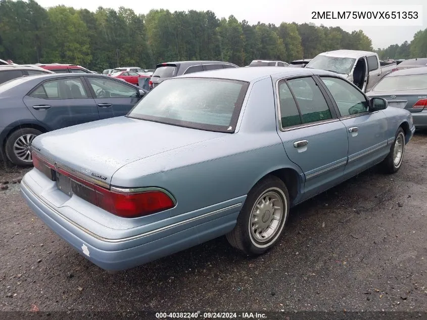 1997 Mercury Grand Marquis Ls VIN: 2MELM75W0VX651353 Lot: 40382240