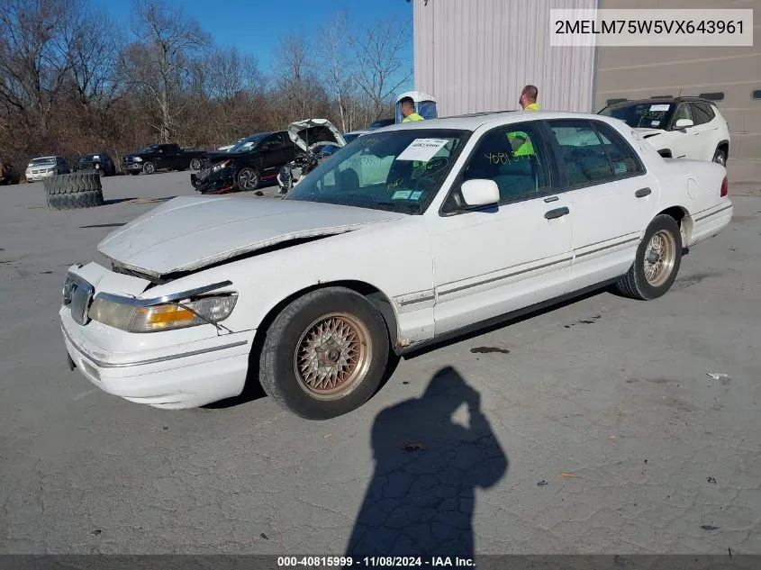 1997 Mercury Grand Marquis Ls VIN: 2MELM75W5VX643961 Lot: 40815999