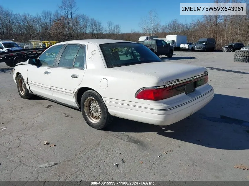 1997 Mercury Grand Marquis Ls VIN: 2MELM75W5VX643961 Lot: 40815999