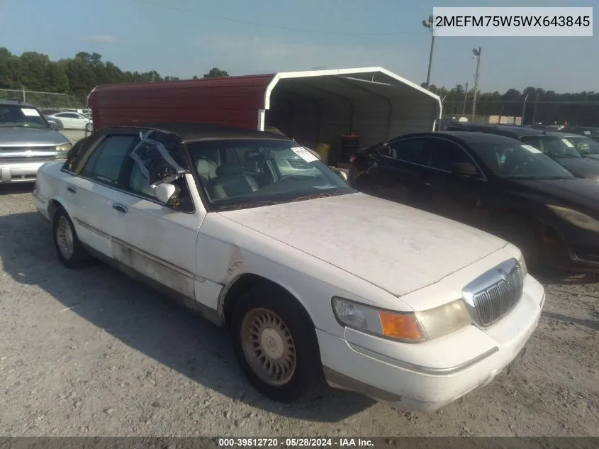 1998 Mercury Grand Marquis VIN: 2MEFM75W5WX643845 Lot: 39512720