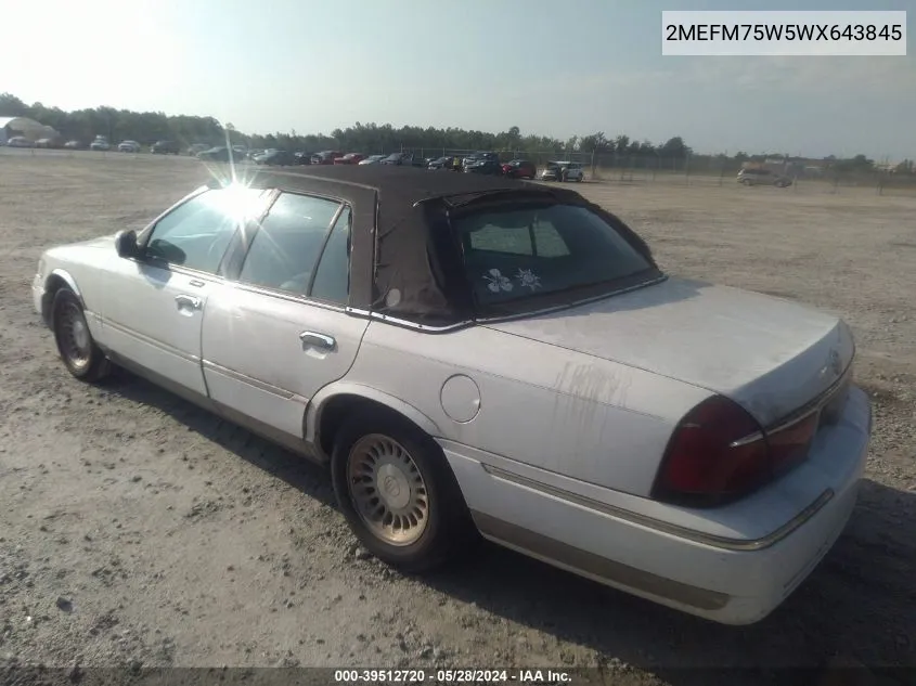 1998 Mercury Grand Marquis VIN: 2MEFM75W5WX643845 Lot: 39512720