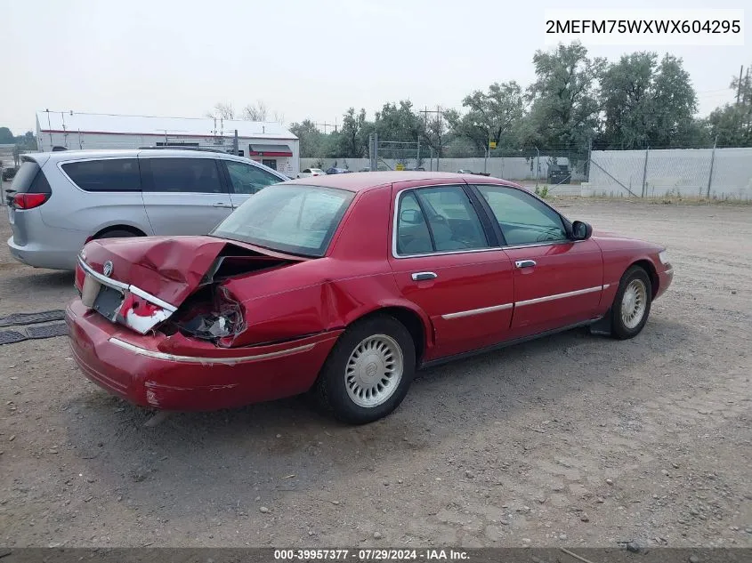 1998 Mercury Grand Marquis VIN: 2MEFM75WXWX604295 Lot: 39957377