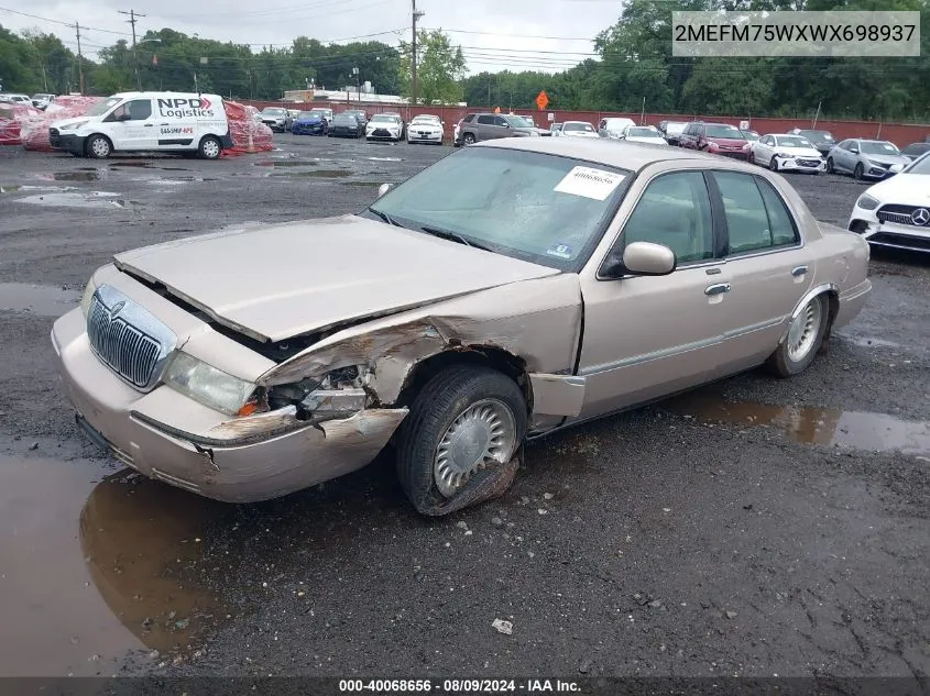 1998 Mercury Grand Marquis VIN: 2MEFM75WXWX698937 Lot: 40068656