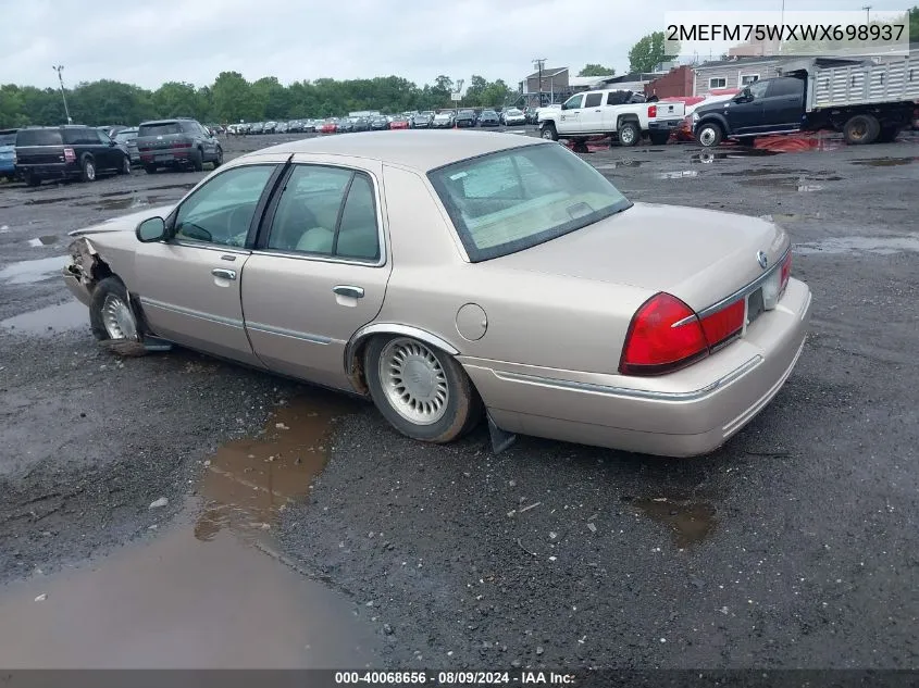 1998 Mercury Grand Marquis VIN: 2MEFM75WXWX698937 Lot: 40068656