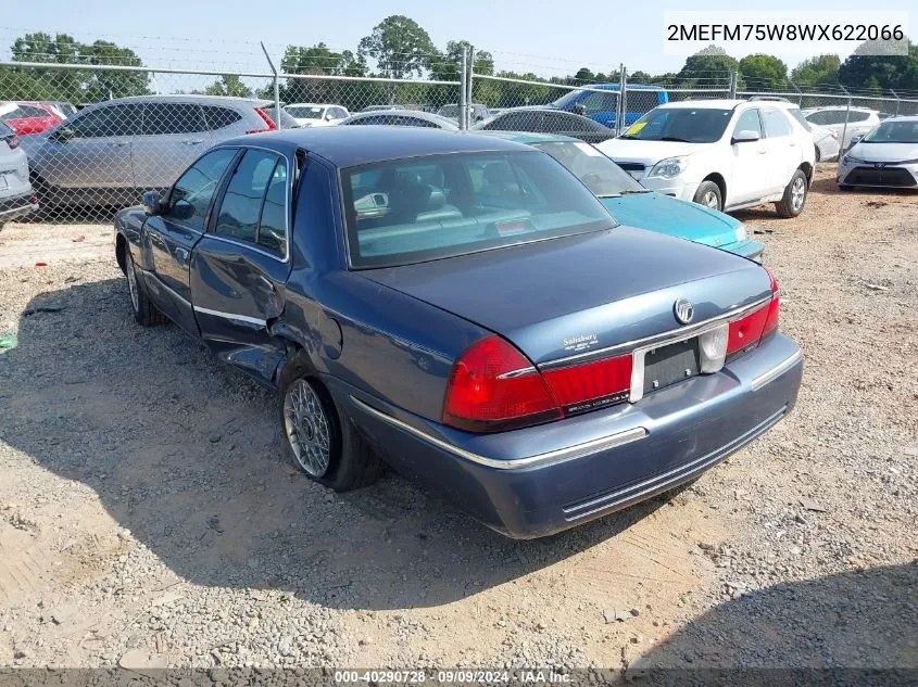 1998 Mercury Grand Marquis VIN: 2MEFM75W8WX622066 Lot: 40290728