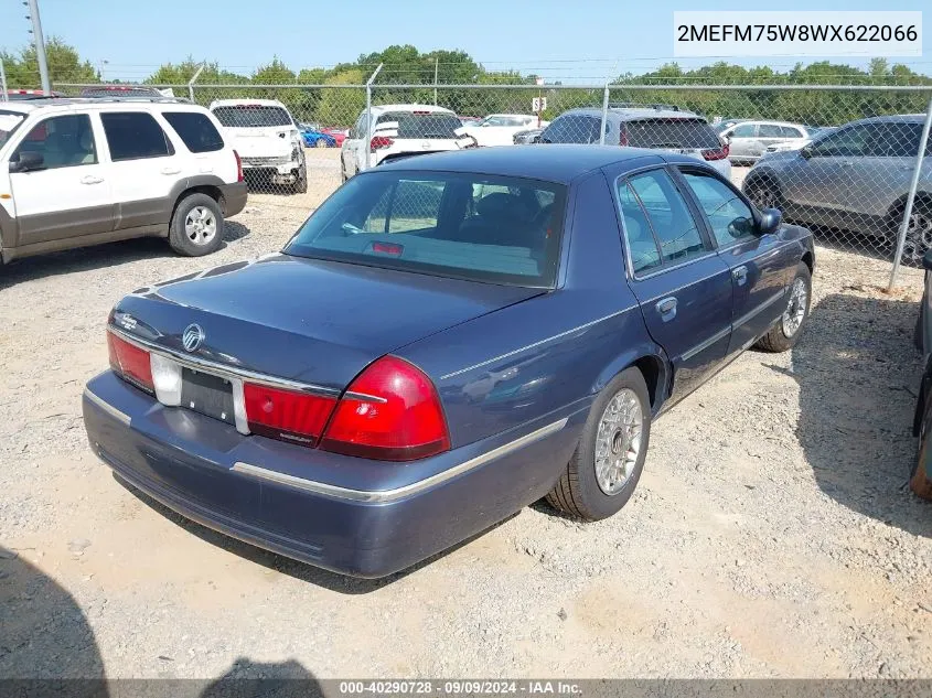 1998 Mercury Grand Marquis VIN: 2MEFM75W8WX622066 Lot: 40290728