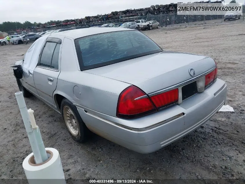 1998 Mercury Grand Marquis VIN: 2MEFM75W0WX620697 Lot: 40331496