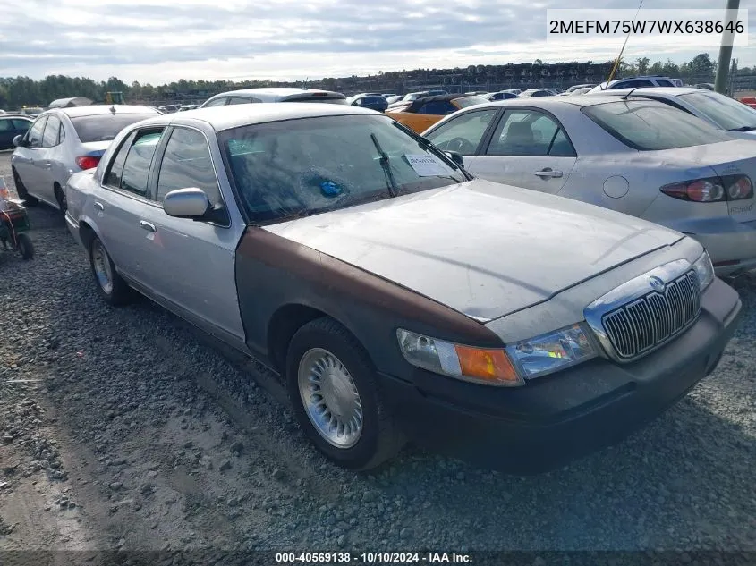 1998 Mercury Grand Marquis VIN: 2MEFM75W7WX638646 Lot: 40569138