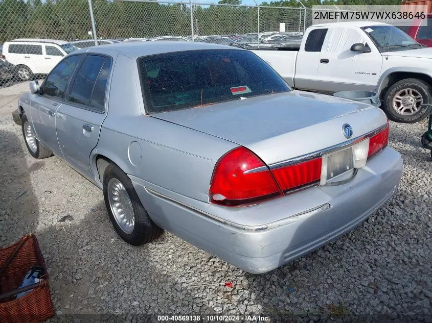 1998 Mercury Grand Marquis VIN: 2MEFM75W7WX638646 Lot: 40569138