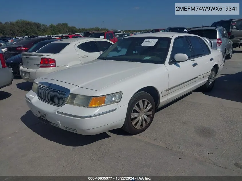 1998 Mercury Grand Marquis VIN: 2MEFM74W9WX619341 Lot: 40635977