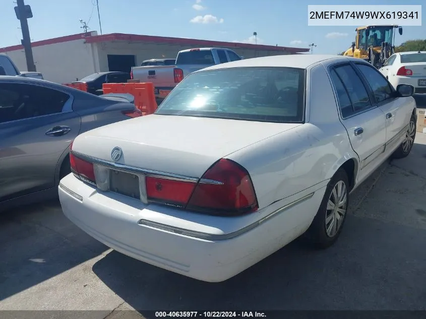 1998 Mercury Grand Marquis VIN: 2MEFM74W9WX619341 Lot: 40635977