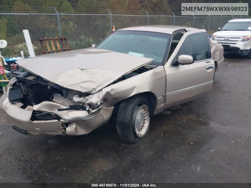 1998 Mercury Grand Marquis VIN: 2MEFM75WXWX698923 Lot: 40749570