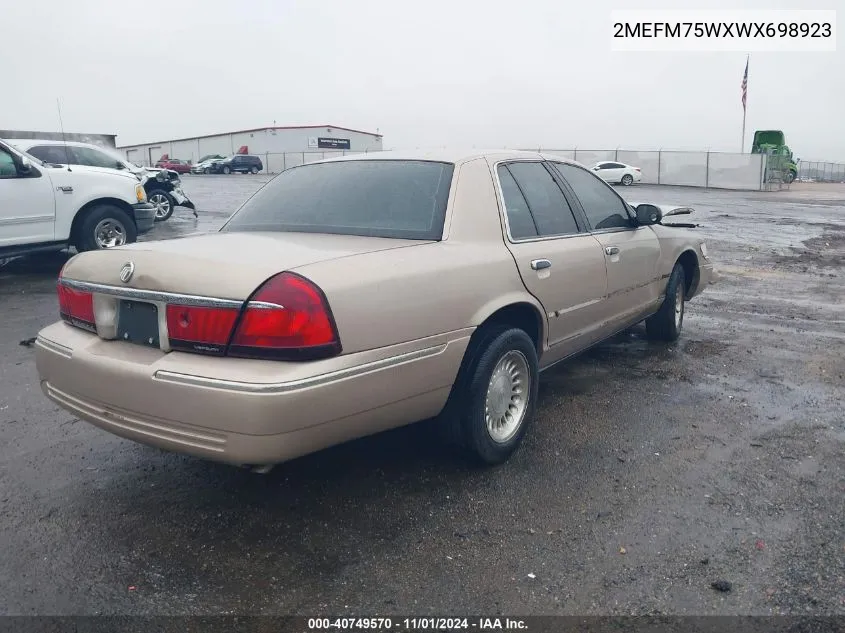 1998 Mercury Grand Marquis VIN: 2MEFM75WXWX698923 Lot: 40749570