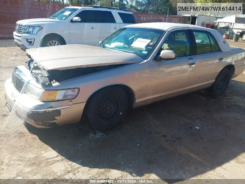 1998 Mercury Grand Marquis Gs VIN: 2MEFM74W7WX614414 Lot: 40801482