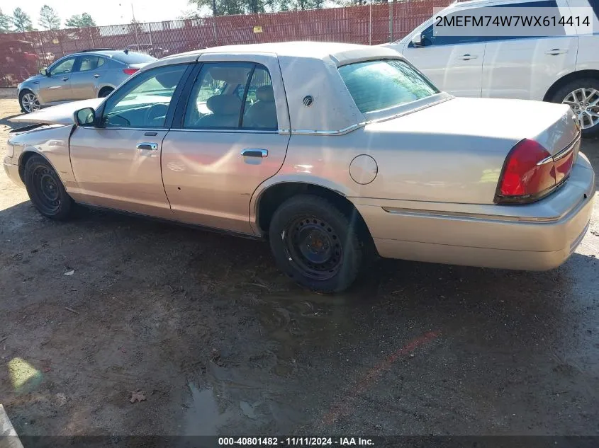 1998 Mercury Grand Marquis Gs VIN: 2MEFM74W7WX614414 Lot: 40801482