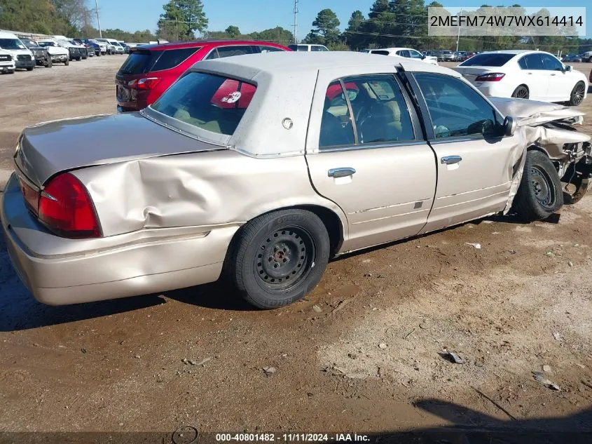 1998 Mercury Grand Marquis Gs VIN: 2MEFM74W7WX614414 Lot: 40801482