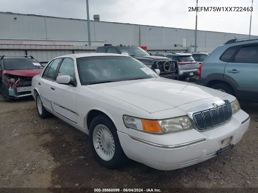 1999 Mercury Grand Marquis Ls VIN: 2MEFM75W1XX722463 Lot: 39560099